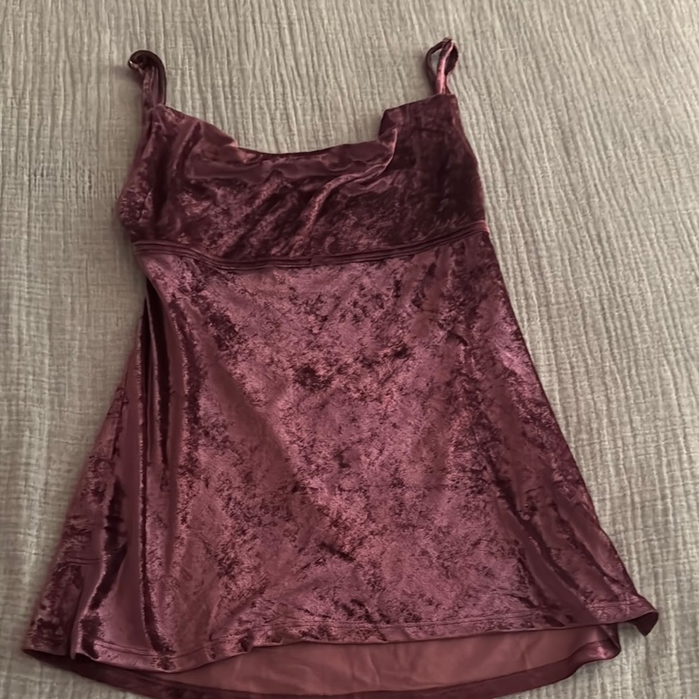 Free People Velvet Camisole in Rich Burgundy